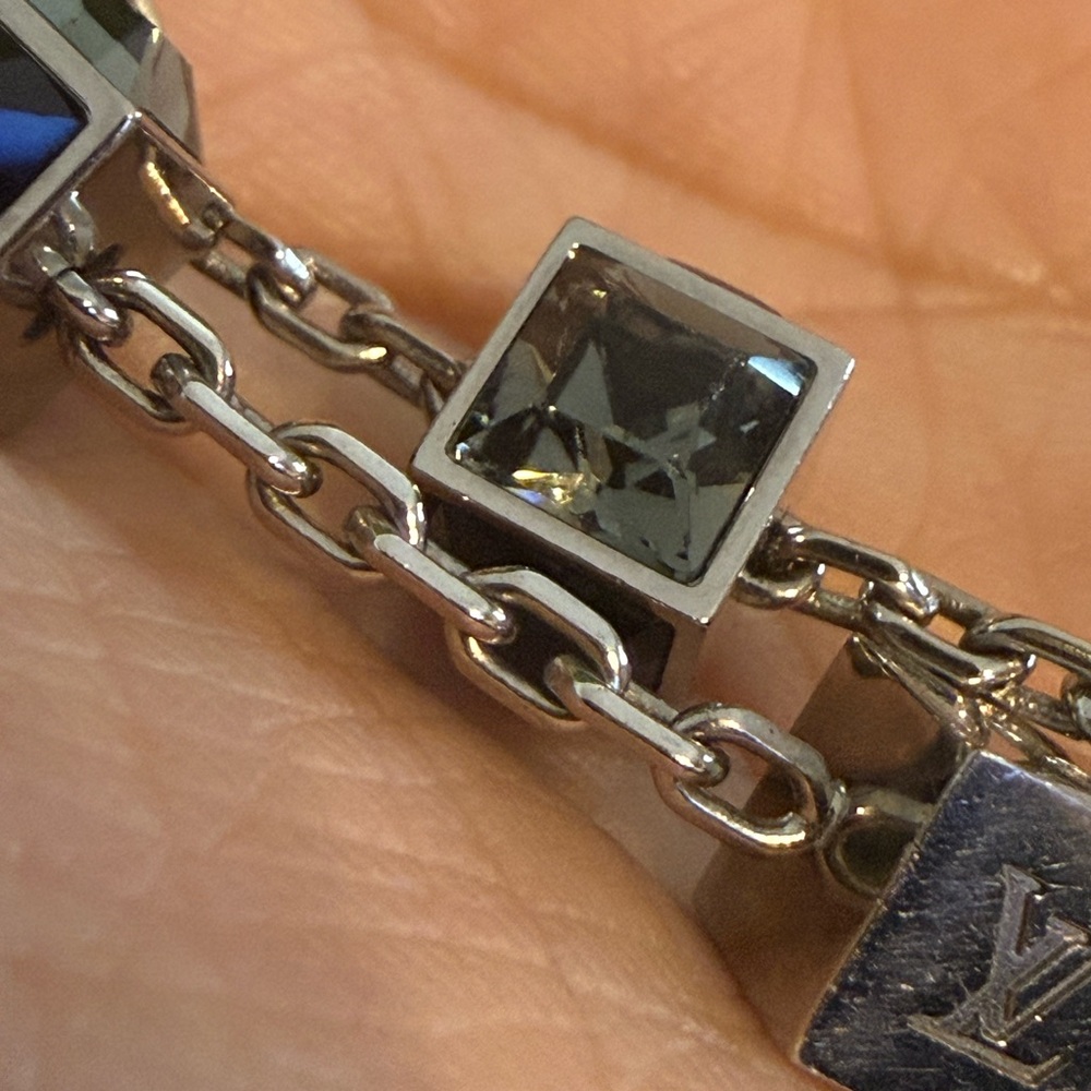 Louis Vuitton Silver With Black&Silver Gamble Charm Bracelet - Picture 5 of 15
